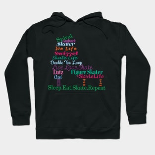 Colorful Figure Skate Words Design Hoodie